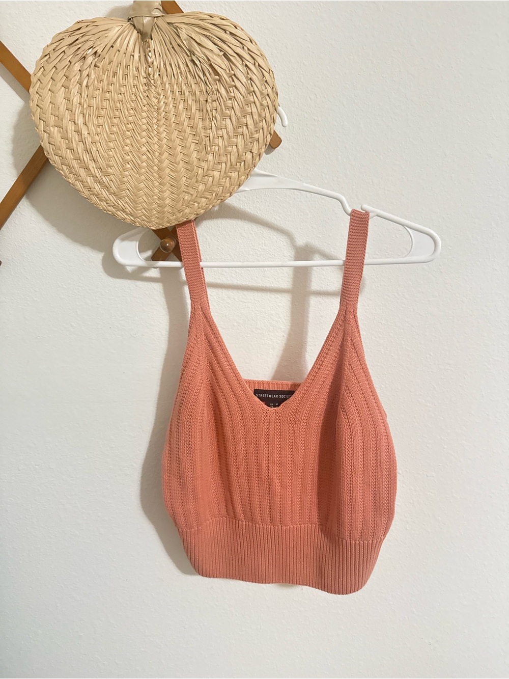 Streetwear Society Ribbed Cropped Tank - Coral